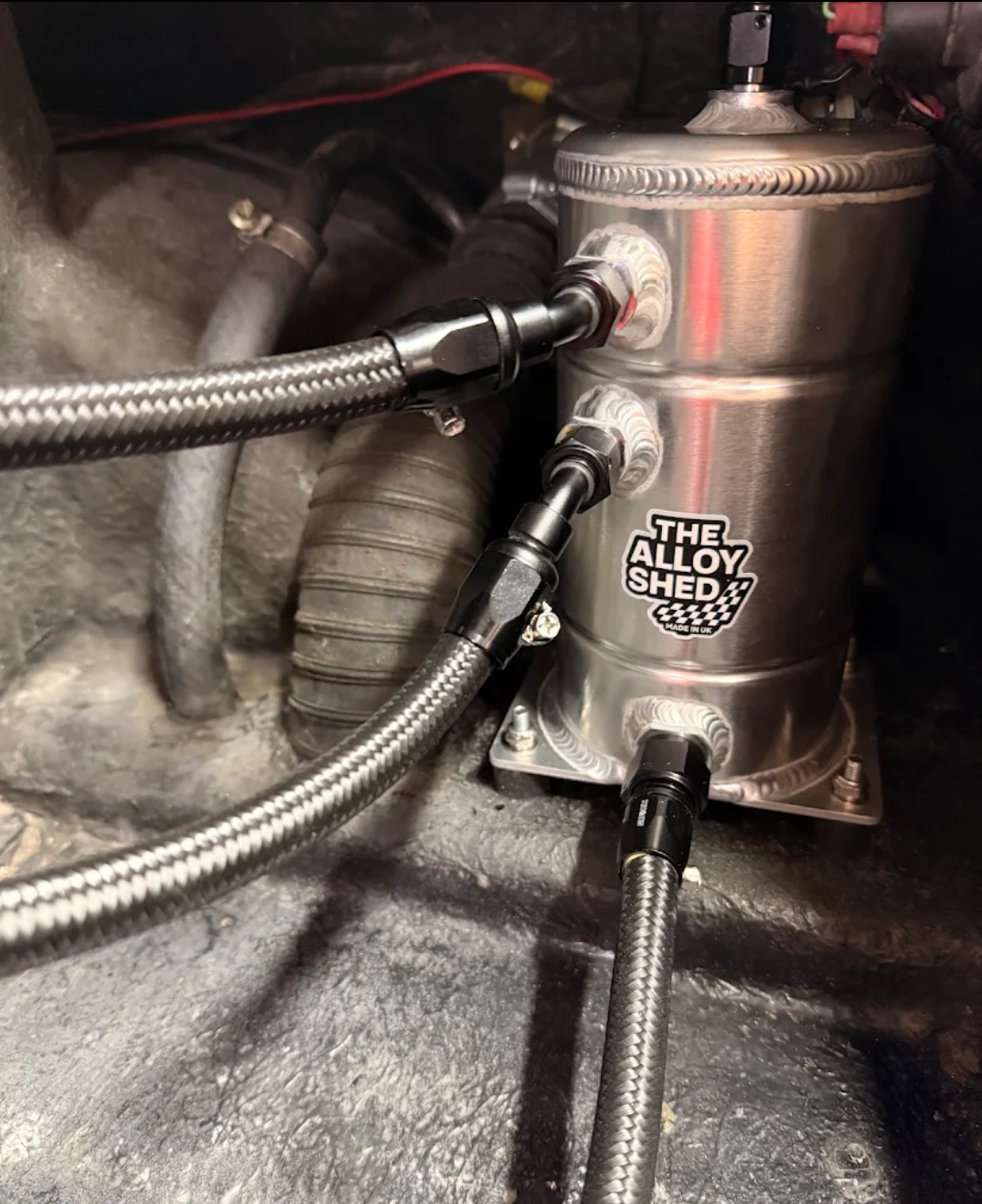 1.5L Aluminium Fuel Surge Tank –  EFI Swirl Pot (AN Fitting Version)